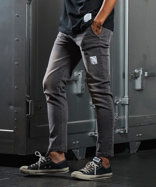 mp13951-tight tension knit denim skinny pants デニムスキニーパンツ
