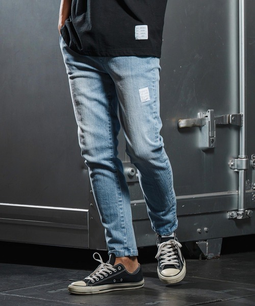 wjk reluxe（ダブルジェーケーリラックス）の「mp13951-tight tension knit denim skinny pants デニムスキニーパンツ(WR25W-17)（デニムパンツ・メンズ・インディゴブルー/ライトインディゴブルー/ブラック系その他・L/M/S）」の6枚目の写真