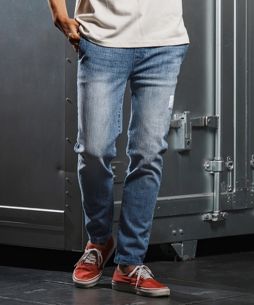 wjk reluxe（ダブルジェーケーリラックス）の「mp13951-tight tension knit denim skinny pants デニムスキニーパンツ(WR25W-17)（デニムパンツ・メンズ・インディゴブルー/ライトインディゴブルー/ブラック系その他・L/M/S）」の11枚目の写真