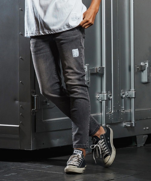 wjk reluxe（ダブルジェーケーリラックス）の「mp13951-tight tension knit denim skinny pants デニムスキニーパンツ(WR25W-17)（デニムパンツ・メンズ・インディゴブルー/ライトインディゴブルー/ブラック系その他・L/M/S）」の19枚目の写真