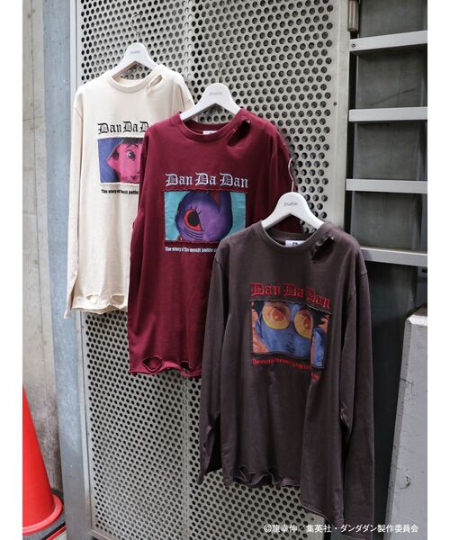 jouetie（ジュエティ）の「【TVアニメ『ダンダダン』・jouetie】オーバーダメージロンT（Tシャツ/カットソー・レディース・ボルドー/ピンク/アイボリー/ブラック・MEDIUM）」の5枚目の写真