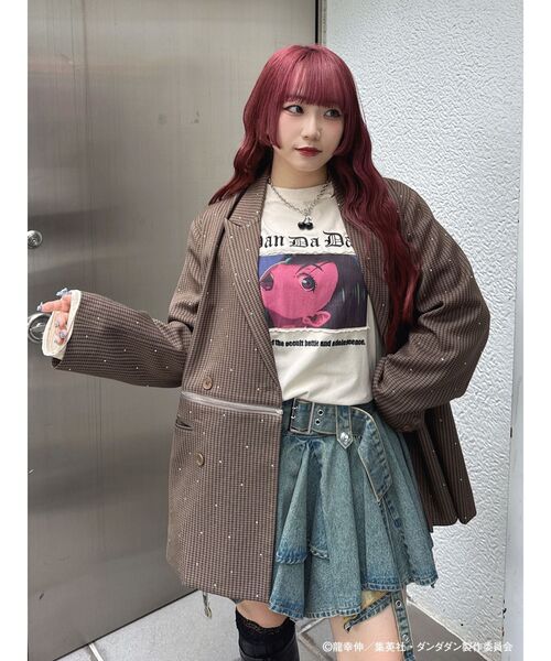 jouetie（ジュエティ）の「【TVアニメ『ダンダダン』・jouetie】オーバーダメージロンT（Tシャツ/カットソー・レディース・ボルドー/ピンク/アイボリー/ブラック・MEDIUM）」の21枚目の写真