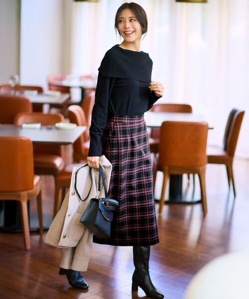 [be with M] MisayoWAYチェックスカート ブラック L be with M] MisayoWAYチェックスカート | [公式]ニコアンド（niko and