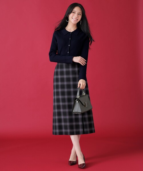 セール】ビューティサーモ2WAYストレッチチェック スカート（スカート