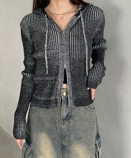 現行‼︎美品★モラビト ニットパーカー モヘア ダブルジップ ワイドシルエット 現行‼︎美品☆モラビト ニットパーカー モヘア ダブルジップ ワイド