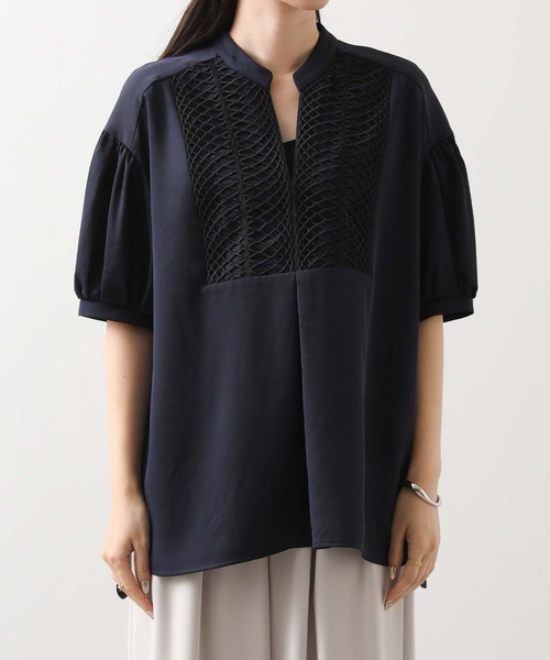 Torrazzo Donna（トラッゾドンナ）の「ヨークコードレース５分袖ブラウス（シャツ/ブラウス・レディース・ネイビー・FREE）」の18枚目の写真