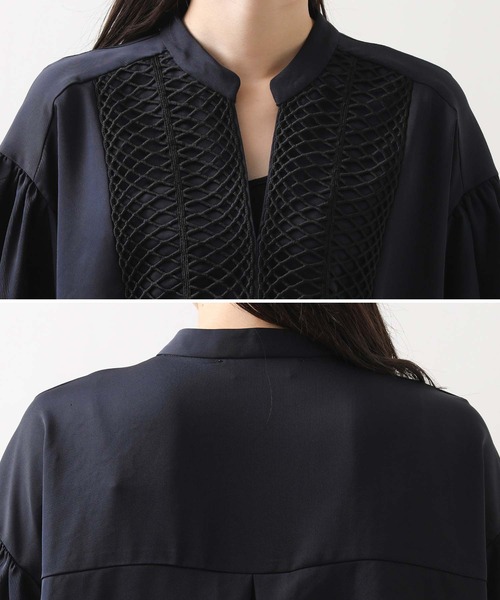 Torrazzo Donna（トラッゾドンナ）の「ヨークコードレース５分袖ブラウス（シャツ/ブラウス・レディース・ネイビー・FREE）」の14枚目の写真