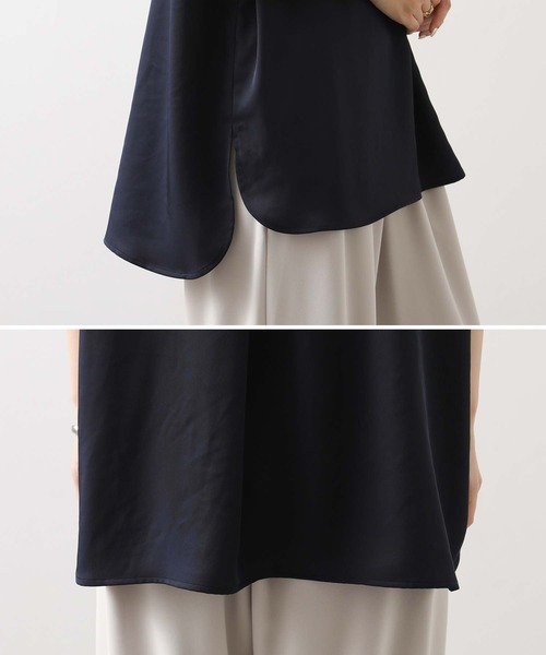 Torrazzo Donna（トラッゾドンナ）の「ヨークコードレース５分袖ブラウス（シャツ/ブラウス・レディース・ネイビー・FREE）」の15枚目の写真