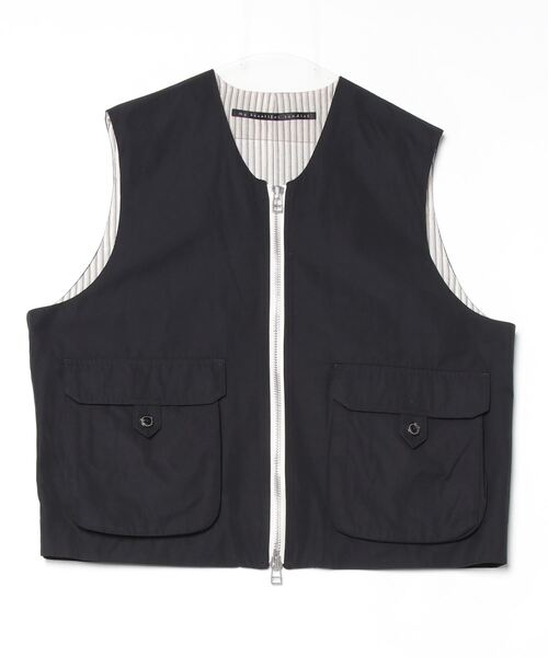 my beautiful landlet(マイビューティフルランドレット)の「【my beautiful landlet】 POLYESTER YARN DYED GABARDINE ZIP VEST(ベスト・メンズ・カーキ/ネイビー/ブラック・1/0)」の2枚目の写真