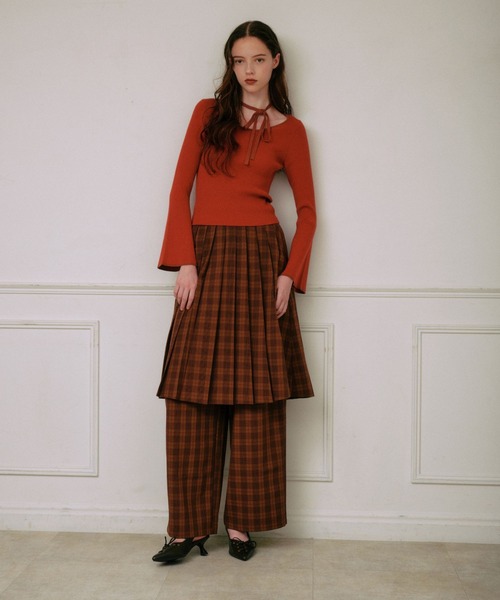 3.3 Field Trip （3.3フィールドトリップ）の「3.3 Field Trip／チェックスラックスパンツ（スラックス・レディース・カーキ/ブラウン/グレー・SMALL/MEDIUM）」の15枚目の写真