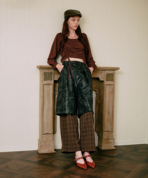 3.3 Field Trip （3.3フィールドトリップ）の「3.3 Field Trip／チェックスラックスパンツ（スラックス・レディース・カーキ/ブラウン/グレー・SMALL/MEDIUM）」の20枚目の写真