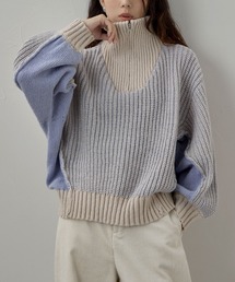 etoll. | バイカラーハーフジップニット(ニット/セーター)