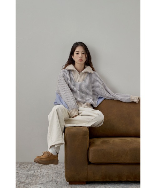 ETRO ハーフジップニット バイカラーハーフジップニット（ニット/セーター）｜etoll.（エトル