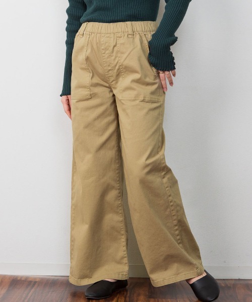 RCD(アールシーディー)の「ウエストゴムストレッチツイルベイカーパンツ(その他パンツ・レディース・カーキ/ブラック/ベージュ・3L/LL/L/M/4L)」の4枚目の写真