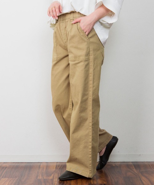 RCD(アールシーディー)の「ウエストゴムストレッチツイルベイカーパンツ(その他パンツ・レディース・カーキ/ブラック/ベージュ・3L/LL/L/M/4L)」の5枚目の写真