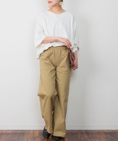 RCD(アールシーディー)の「ウエストゴムストレッチツイルベイカーパンツ(その他パンツ・レディース・カーキ/ブラック/ベージュ・3L/LL/L/M/4L)」の12枚目の写真