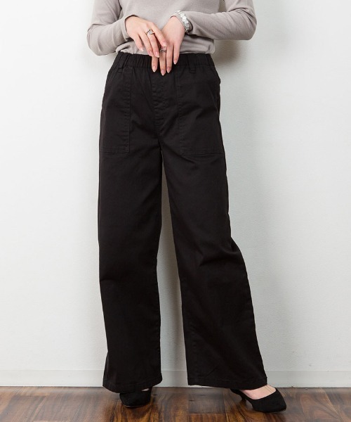 RCD(アールシーディー)の「ウエストゴムストレッチツイルベイカーパンツ(その他パンツ・レディース・カーキ/ブラック/ベージュ・3L/LL/L/M/4L)」の7枚目の写真