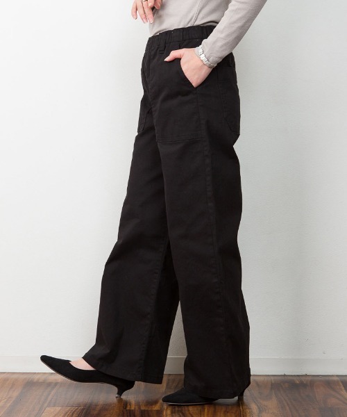RCD(アールシーディー)の「ウエストゴムストレッチツイルベイカーパンツ(その他パンツ・レディース・カーキ/ブラック/ベージュ・3L/LL/L/M/4L)」の8枚目の写真