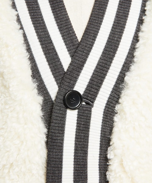 gomme（ゴム）の「プードルファー　バックガウンジャケット（テーラードジャケット・レディース・ブラック/アイボリー・MEDIUM）」の18枚目の写真