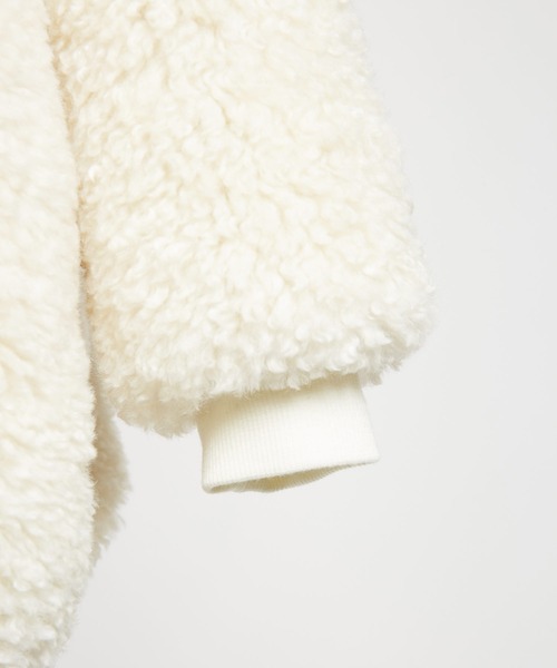 gomme（ゴム）の「プードルファー　バックガウンジャケット（テーラードジャケット・レディース・ブラック/アイボリー・MEDIUM）」の19枚目の写真