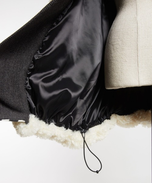 gomme（ゴム）の「プードルファー　バックガウンジャケット（テーラードジャケット・レディース・ブラック/アイボリー・MEDIUM）」の20枚目の写真