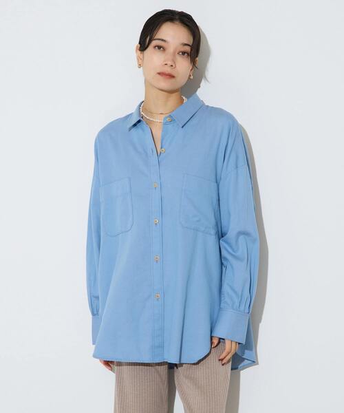 Liesse（リエス）の「コットンテンセルシャツ（シャツ/ブラウス・レディース・ブルー・FREE）」の2枚目の写真