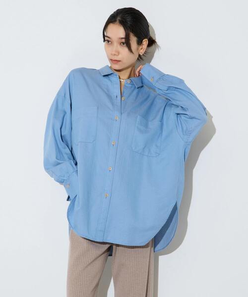 Liesse（リエス）の「コットンテンセルシャツ（シャツ/ブラウス・レディース・ブルー・FREE）」の3枚目の写真