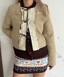 MORE self LOVE（モアセルフラブ）の「レースリボンジャケット（ノーカラージャケット）」