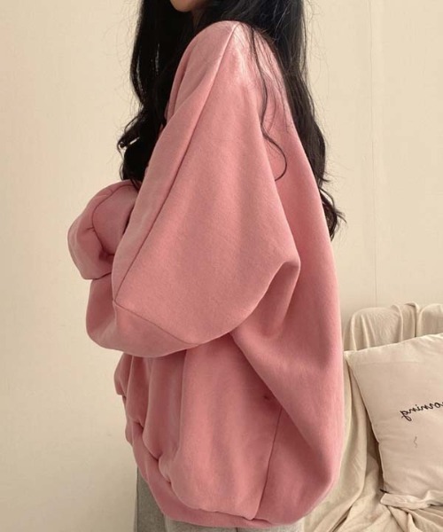 shyam inspiration(シャムインスピレーション)の「オーバーサイズ フロントレターロゴ刺繍スウェット/トレーナー/裏起毛(スウェット・レディース・ピンク/グレー/ブルー・M/L)」の6枚目の写真