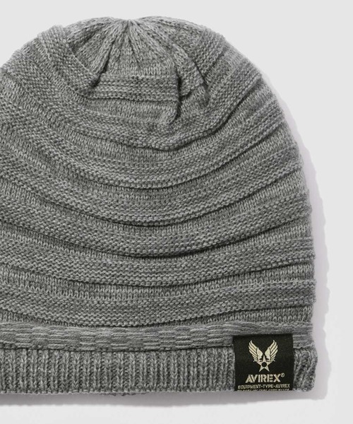 AVIREX（アヴィレックス）の「AVIREX バルーンニットワッチ（ニットキャップ/ビーニー・メンズ・ブラック/グレー・FREE）」の3枚目の写真