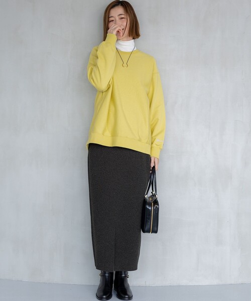 23区 L(ニジュウサンクオオキイサイズ)の「カシミヤブレンド Iライン ニットスカート(スカート・レディース・グレー系/ライトグレー系/ベージュ系・48/46/44)」の7枚目の写真
