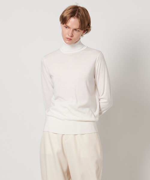 LOEFF（ロエフ）の「＜LOEFF＞ハイゲージ タートルネック ニット（ニット/セーター・レディース・オリーブ/ホワイト/ネイビー・FREE）」の9枚目の写真