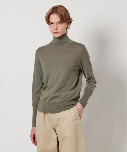 LOEFF（ロエフ）の「＜LOEFF＞ハイゲージ タートルネック ニット（ニット/セーター・レディース・オリーブ/ホワイト/ネイビー・FREE）」の12枚目の写真