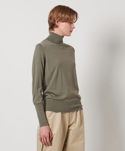 LOEFF ロエフ タートルネックニット ボーダー柄 LOEFF（ロエフ）の「＜LOEFF＞W ボーダー タートルネック