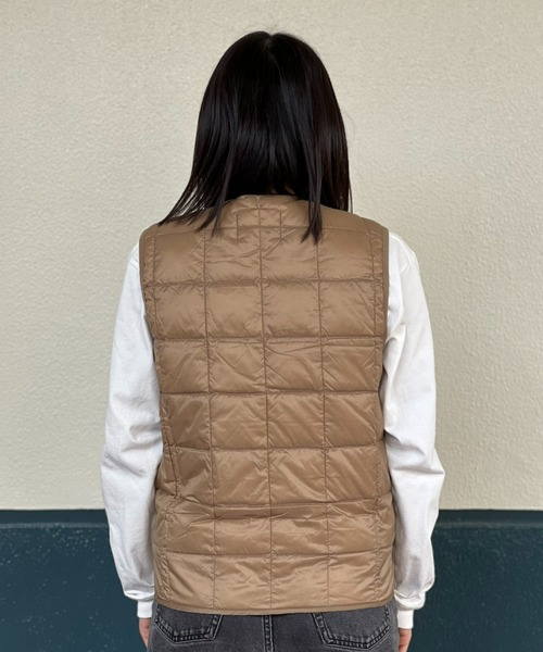 TAION(タイオン)の「【TAION】CREW NECK BUTTON DOWN VEST(ダウンベスト・レディース・グレイッシュベージュ/レオパード/ブラック・LARGE/X-LARGE/MEDIUM)」の8枚目の写真