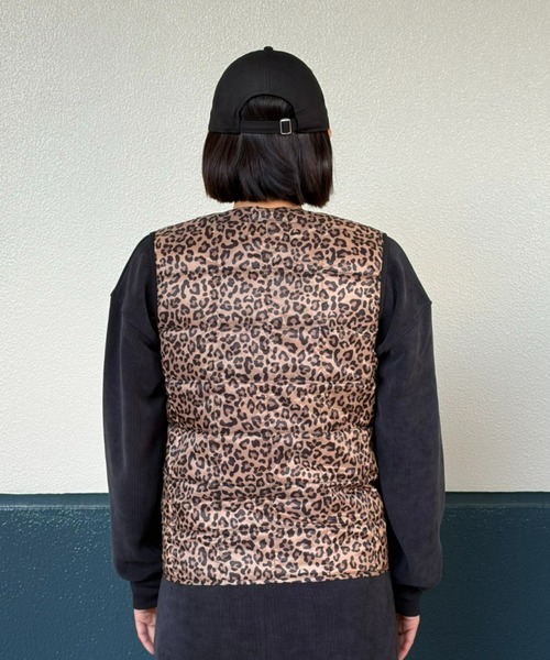 TAION(タイオン)の「【TAION】CREW NECK BUTTON DOWN VEST(ダウンベスト・レディース・グレイッシュベージュ/レオパード/ブラック・LARGE/X-LARGE/MEDIUM)」の14枚目の写真