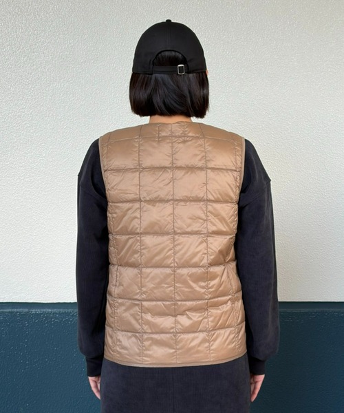 TAION(タイオン)の「【TAION】CREW NECK BUTTON DOWN VEST(ダウンベスト・レディース・グレイッシュベージュ/レオパード/ブラック・LARGE/X-LARGE/MEDIUM)」の13枚目の写真