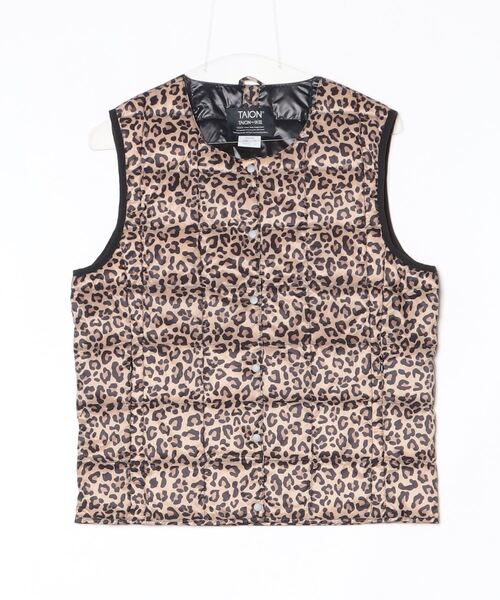 TAION(タイオン)の「【TAION】CREW NECK BUTTON DOWN VEST(ダウンベスト・レディース・グレイッシュベージュ/レオパード/ブラック・LARGE/X-LARGE/MEDIUM)」の17枚目の写真