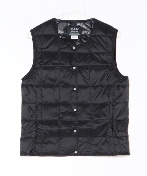 TAION(タイオン)の「【TAION】CREW NECK BUTTON DOWN VEST(ダウンベスト・レディース・グレイッシュベージュ/レオパード/ブラック・LARGE/X-LARGE/MEDIUM)」の16枚目の写真