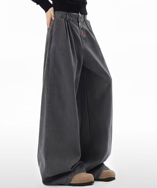 FreeZone(フリーゾーン)の「カラーボタンデザイン ワイドパンツ(カーゴパンツ・メンズ・ブラウン/グレー・L/M/S)」の17枚目の写真