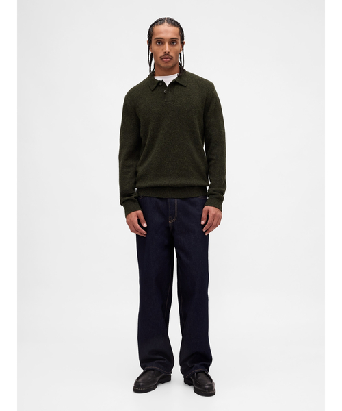 GAP(ギャップ)の「メリノウールブレンド ポロセーター(ニット/セーター・メンズ・グリーン/チャコールグレー・XS/S/M/L/XL)」の3枚目の写真