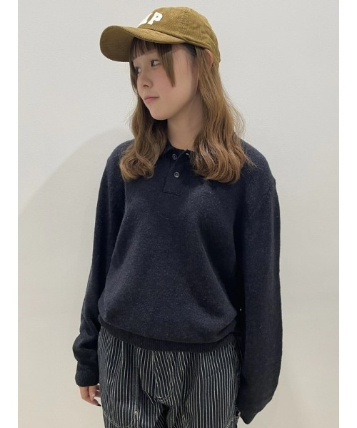 GAP(ギャップ)の「メリノウールブレンド ポロセーター(ニット/セーター・メンズ・グリーン/チャコールグレー・XS/S/M/L/XL)」の9枚目の写真