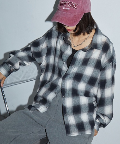 Anchor Smith(アンカー スミス)の「2WAYリバーシブル ブリーチ加工オンブレチェックシャツ(シャツ/ブラウス・レディース・ブラウン/レッド/ブラック・M/L)」の6枚目の写真