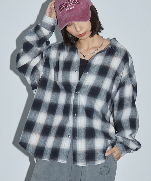 Anchor Smith(アンカー スミス)の「2WAYリバーシブル ブリーチ加工オンブレチェックシャツ(シャツ/ブラウス・レディース・ブラウン/レッド/ブラック・M/L)」の7枚目の写真