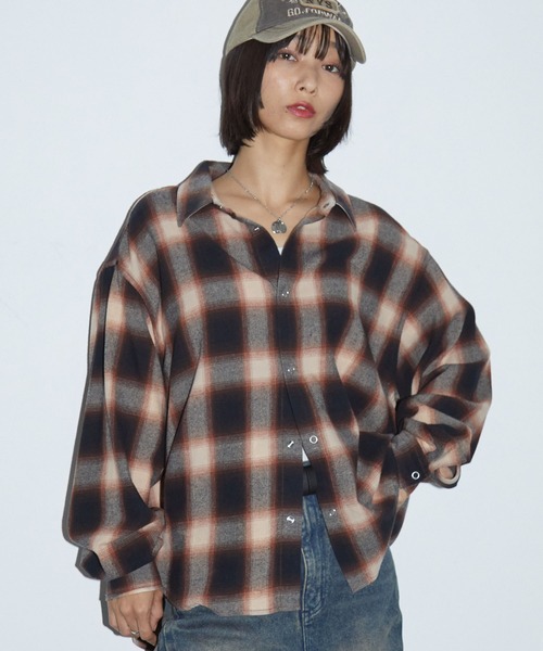 Anchor Smith(アンカー スミス)の「2WAYリバーシブル ブリーチ加工オンブレチェックシャツ(シャツ/ブラウス・レディース・ブラウン/レッド/ブラック・M/L)」の17枚目の写真