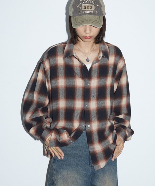 Anchor Smith(アンカー スミス)の「2WAYリバーシブル ブリーチ加工オンブレチェックシャツ(シャツ/ブラウス・レディース・ブラウン/レッド/ブラック・M/L)」の18枚目の写真