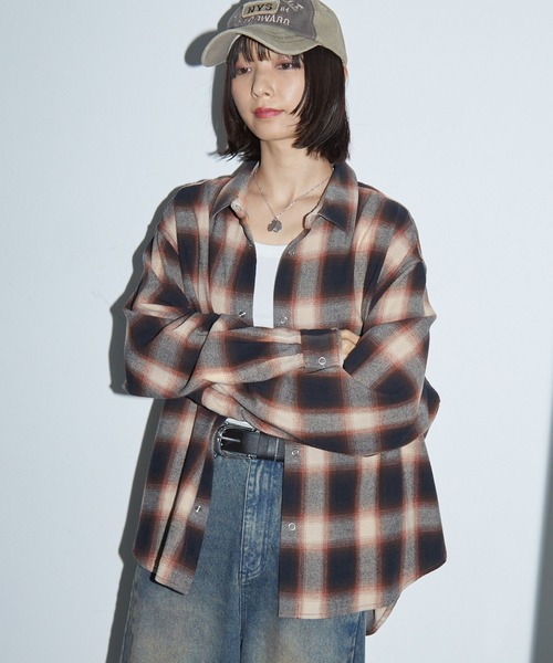 Anchor Smith(アンカー スミス)の「2WAYリバーシブル ブリーチ加工オンブレチェックシャツ(シャツ/ブラウス・レディース・ブラウン/レッド/ブラック・M/L)」の19枚目の写真