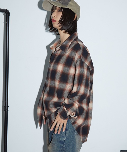 Anchor Smith(アンカー スミス)の「2WAYリバーシブル ブリーチ加工オンブレチェックシャツ(シャツ/ブラウス・レディース・ブラウン/レッド/ブラック・M/L)」の20枚目の写真