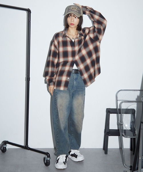 Anchor Smith(アンカー スミス)の「2WAYリバーシブル ブリーチ加工オンブレチェックシャツ(シャツ/ブラウス・レディース・ブラウン/レッド/ブラック・M/L)」の22枚目の写真