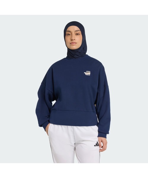 adidas（アディダス）の「《adidas》53 WCATｸﾞﾗﾌｨｯｸｸﾙｰSWT（スウェット・レディース・ホワイト系その他/ダークブルー・L/M/S/XL）」の11枚目の写真